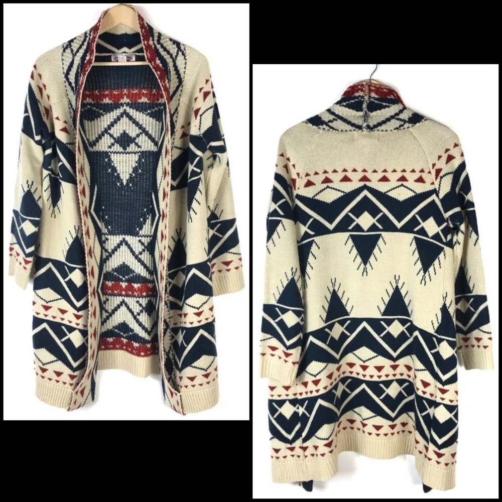 Anthro Oliver by Escio Aztec Drape Cardigan